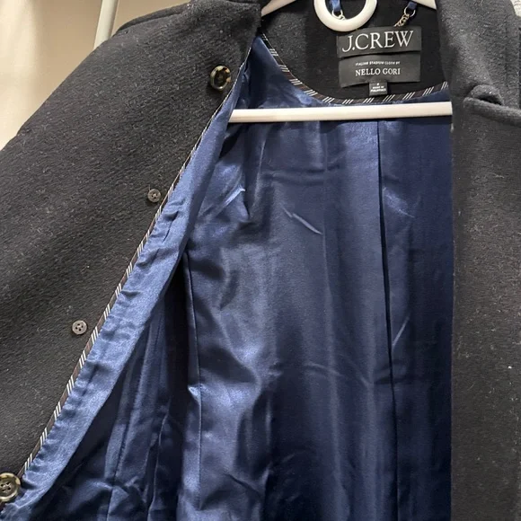 J. Crew Black Pea Coat with Gold Accents - Picture 4 of 6